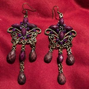 Purple Dangle Earrings